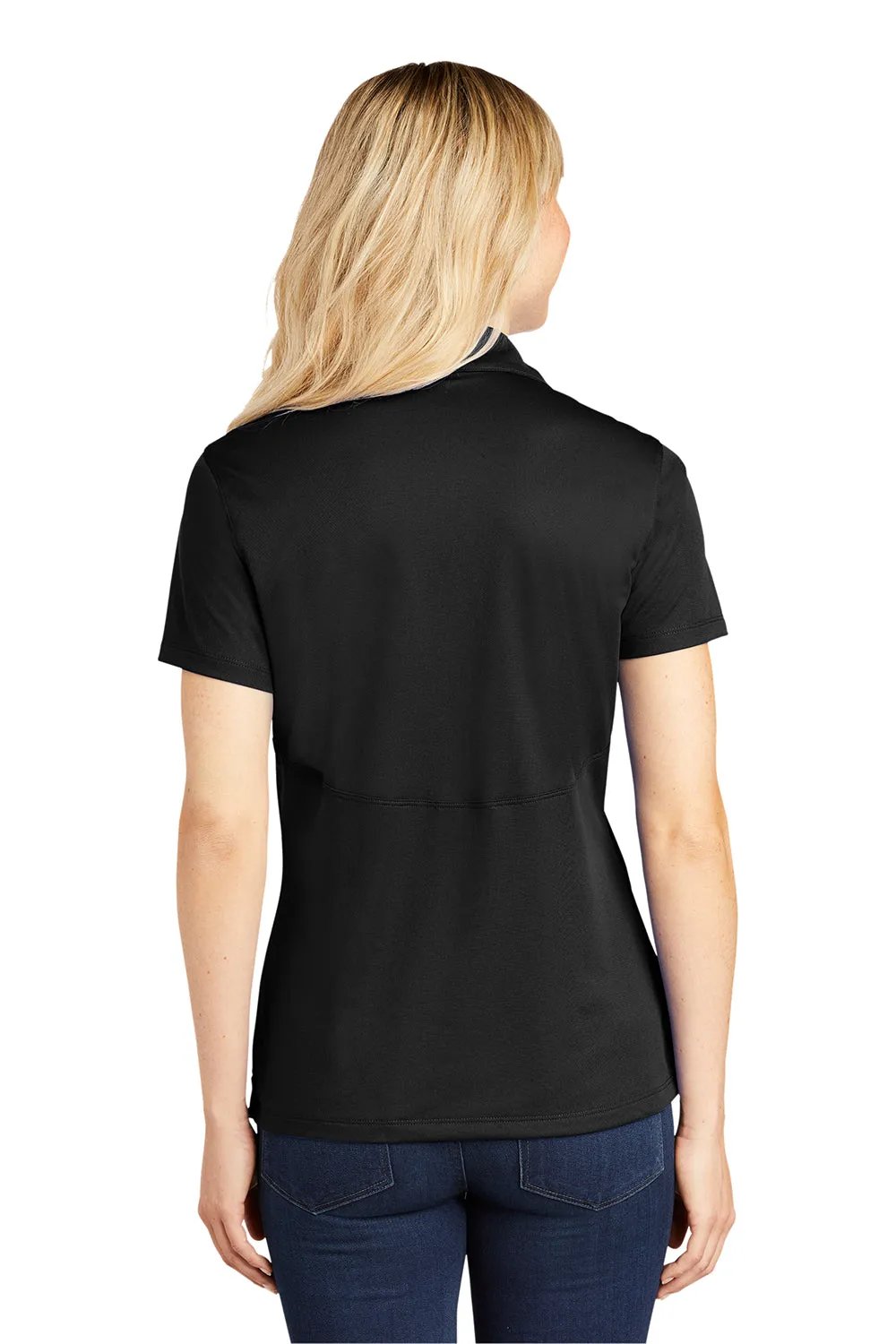 Sport-Tek Womens Sport-Wick Moisture Wicking Short Sleeve Polo Shirt - Black