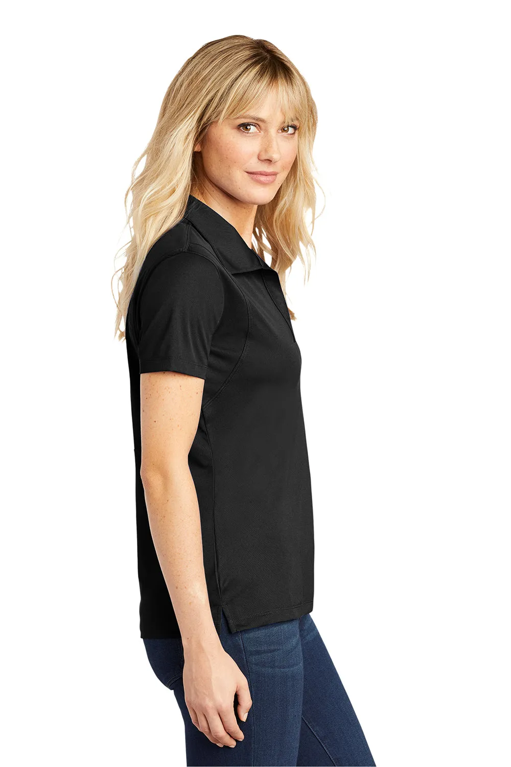 Sport-Tek Womens Sport-Wick Moisture Wicking Short Sleeve Polo Shirt - Black