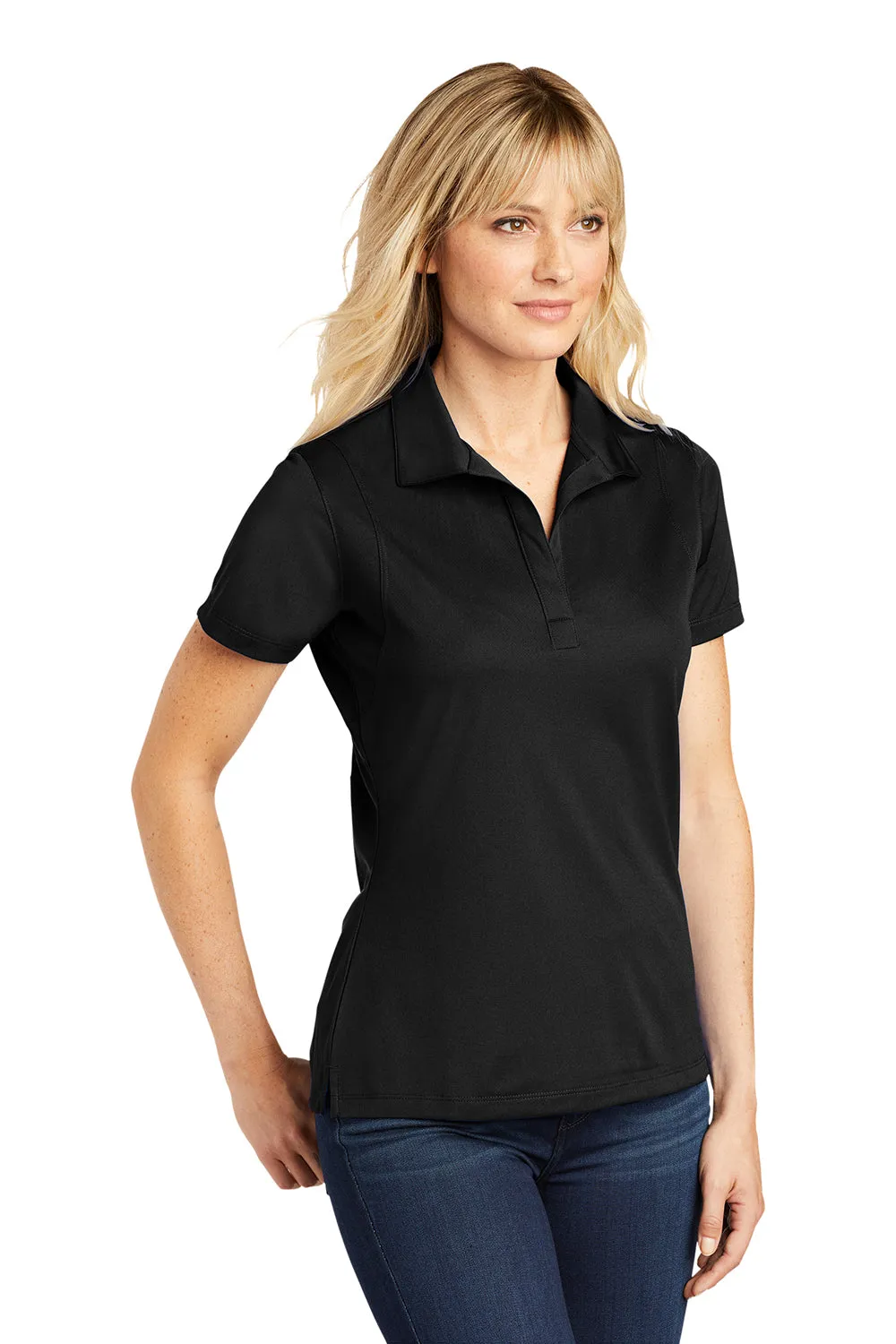 Sport-Tek Womens Sport-Wick Moisture Wicking Short Sleeve Polo Shirt - Black