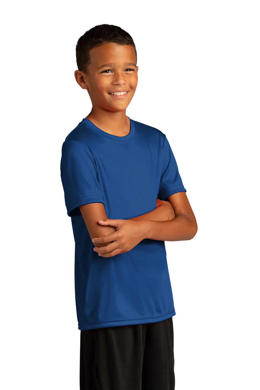 Sport-Tek Youth Re-Compete Moisture Wicking Short Sleeve Crewneck T-Shirt - True Royal Blue