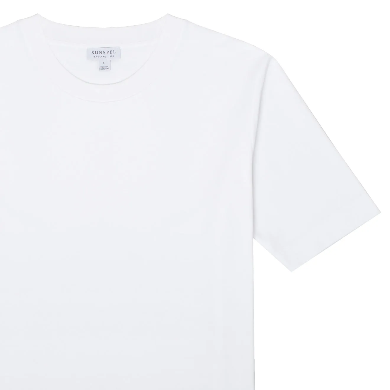 Sunspel Womens Mid Sleeve T-Shirt White