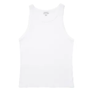 Sunspel Womens Ribbed Tank Top White