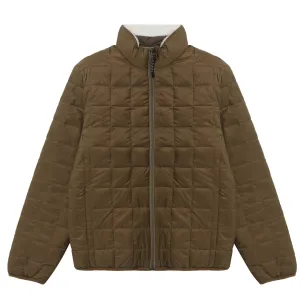 Taion Womens Down Boa Reversible Jacket Olive / Ivory