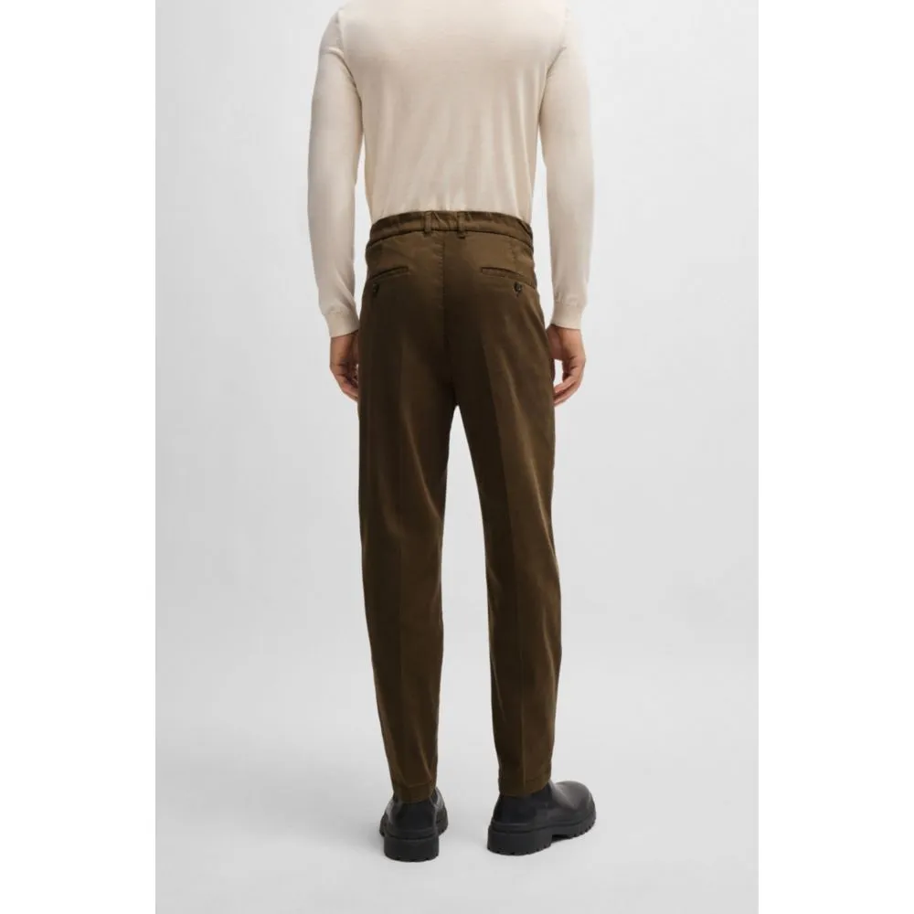 Tapered-fit regular-rise trousers in stretch twill