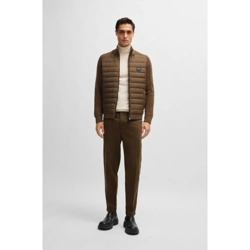 Tapered-fit regular-rise trousers in stretch twill