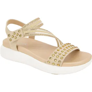 Taryn Womens Faux Suede Rhinestone Slingback Sandals