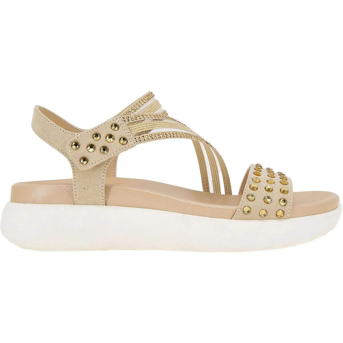 Taryn Womens Faux Suede Rhinestone Slingback Sandals