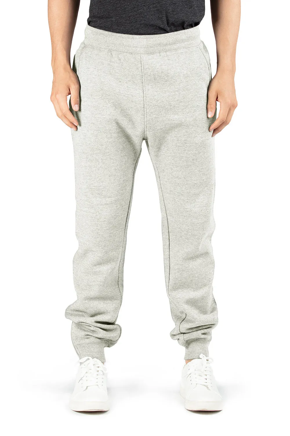 Threadfast Apparel Mens Ultimate Fleece Sweatpants w/ Pockets - Heather Oatmeal