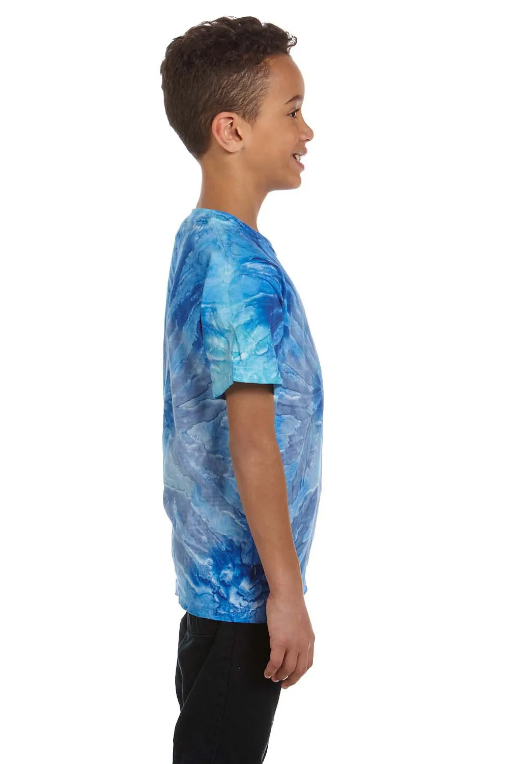 Tie-Dye Youth Short Sleeve Crewneck T-Shirt - Blue Jerry