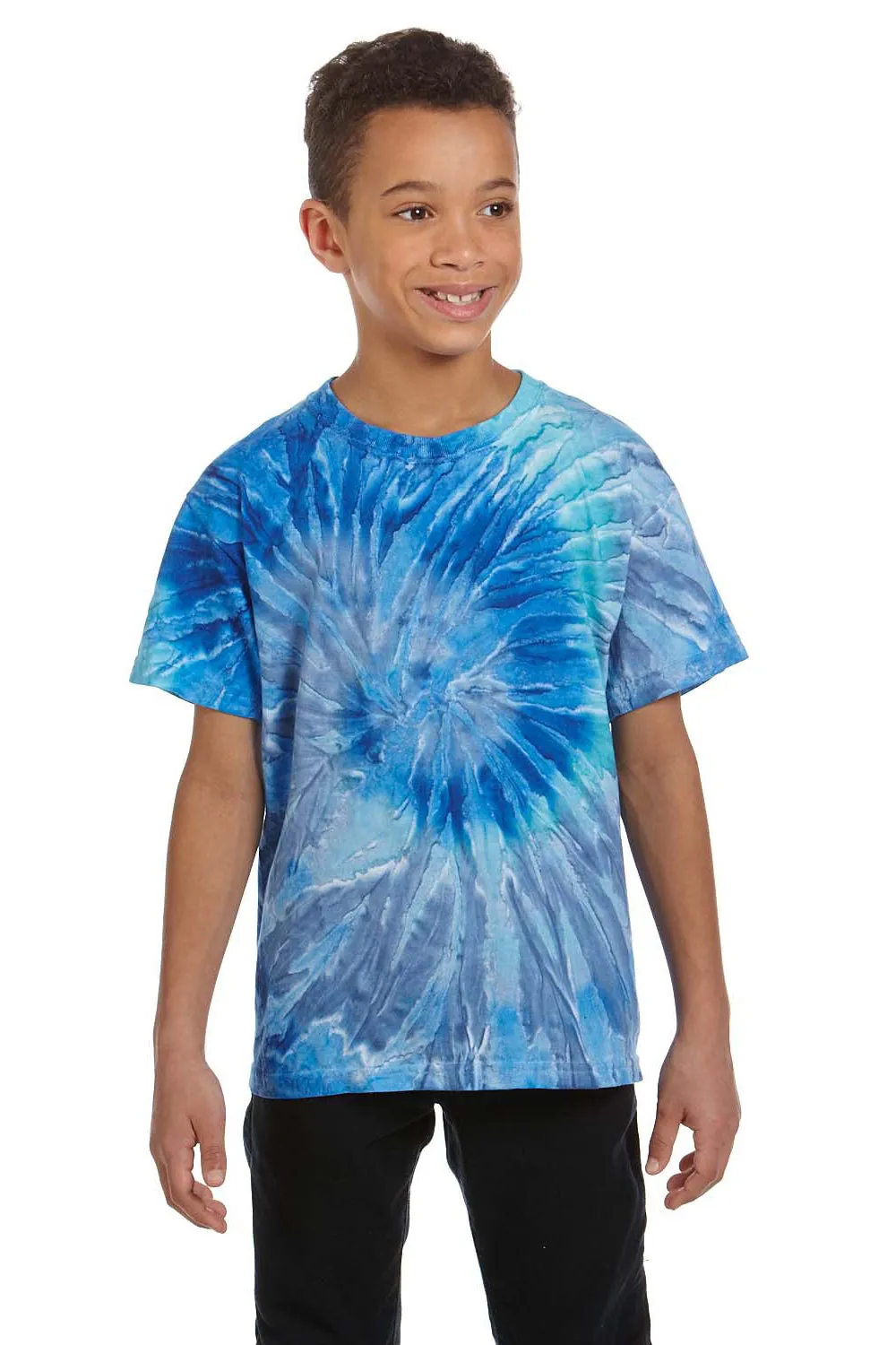 Tie-Dye Youth Short Sleeve Crewneck T-Shirt - Blue Jerry