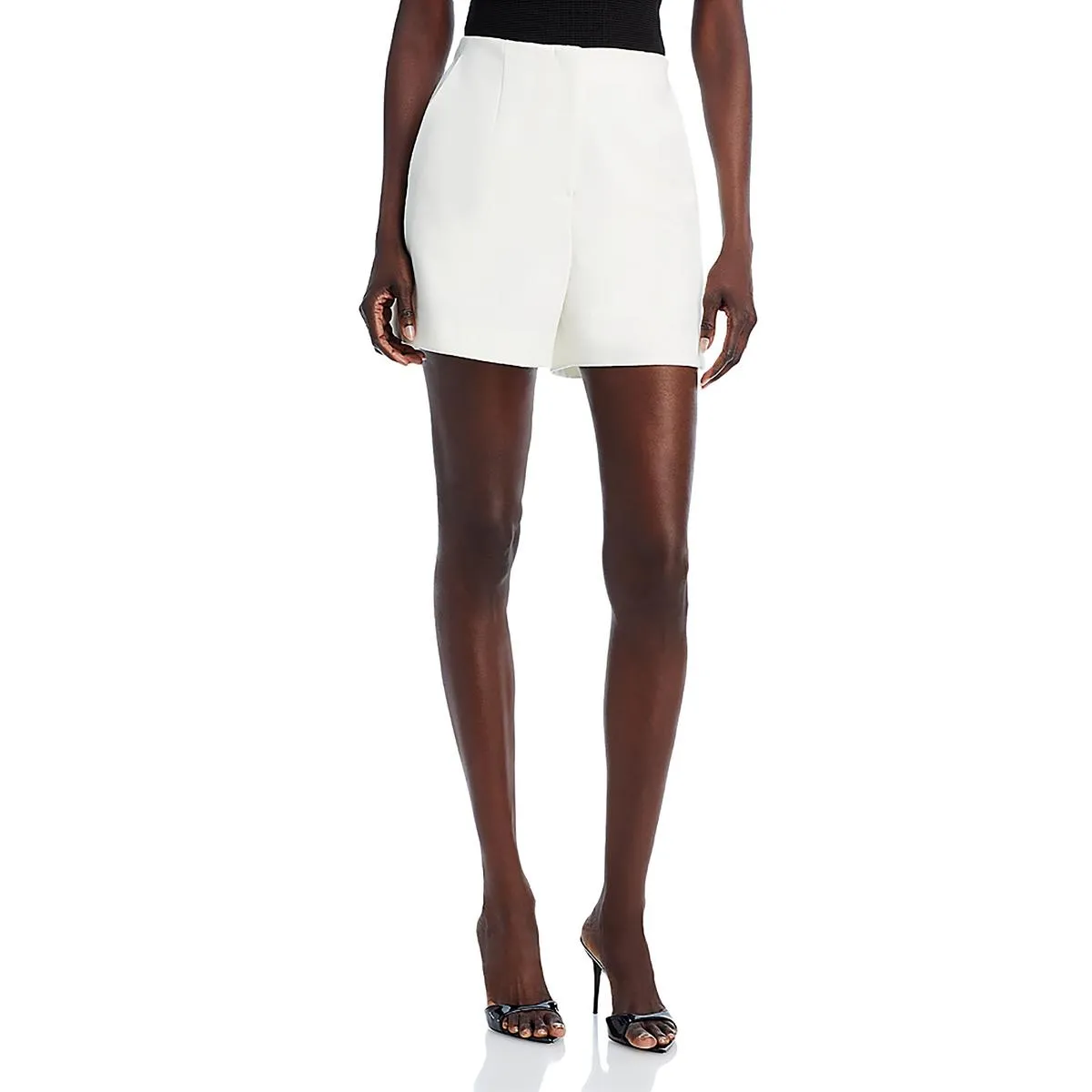 Womens Elastic Faux Pockets Casual Shorts
