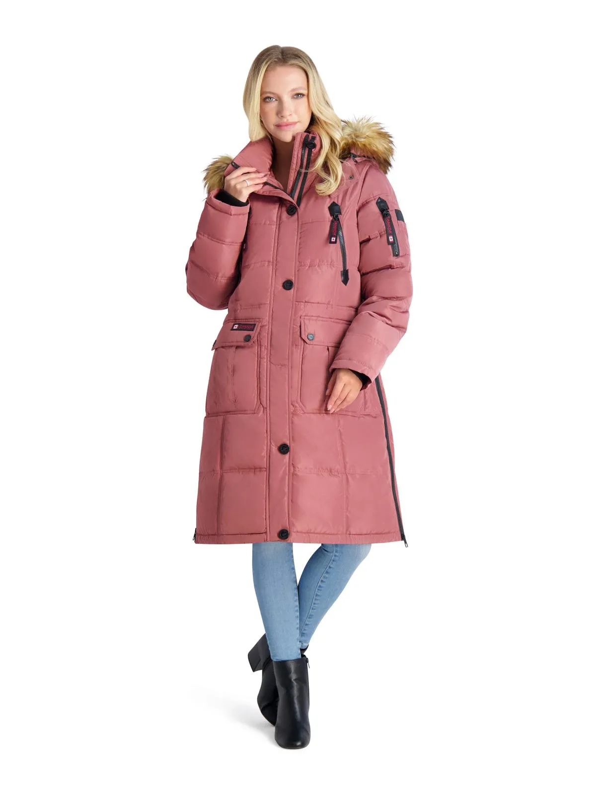Womens Faux Fur Heavyweight Puffer Coat