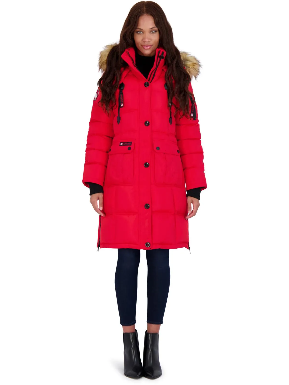 Womens Faux Fur Heavyweight Puffer Coat