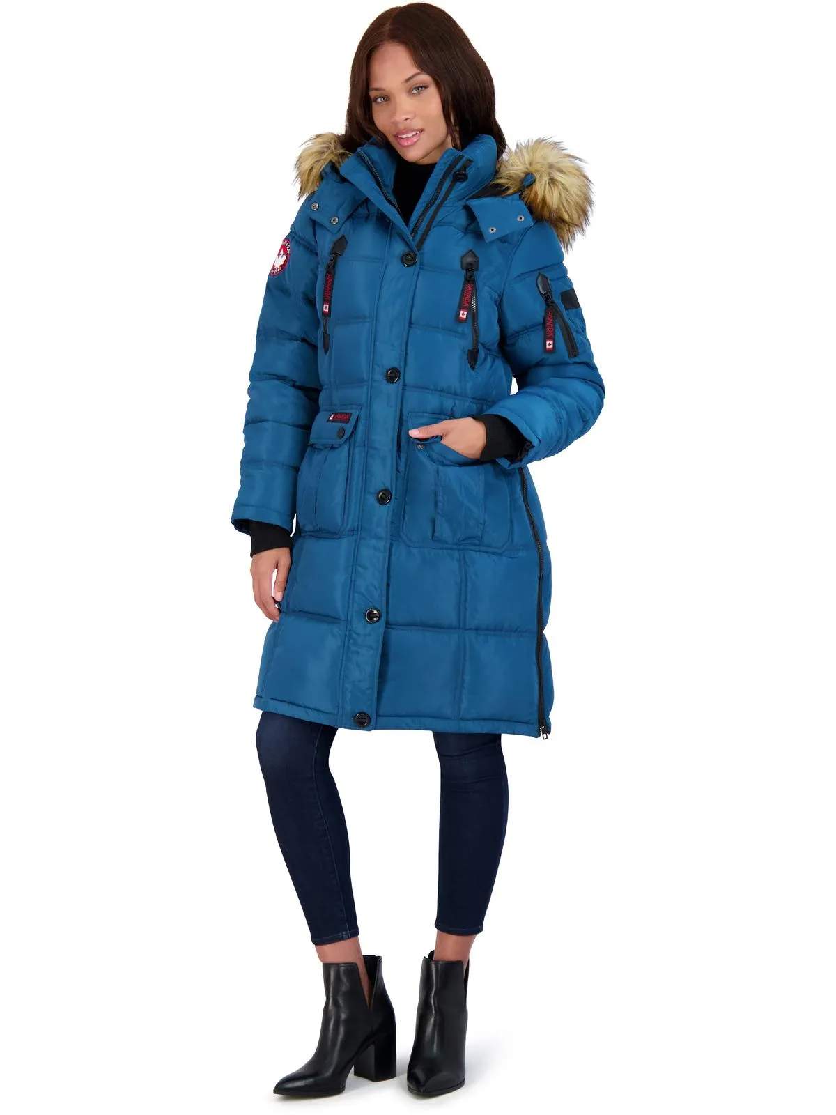 Womens Faux Fur Heavyweight Puffer Coat