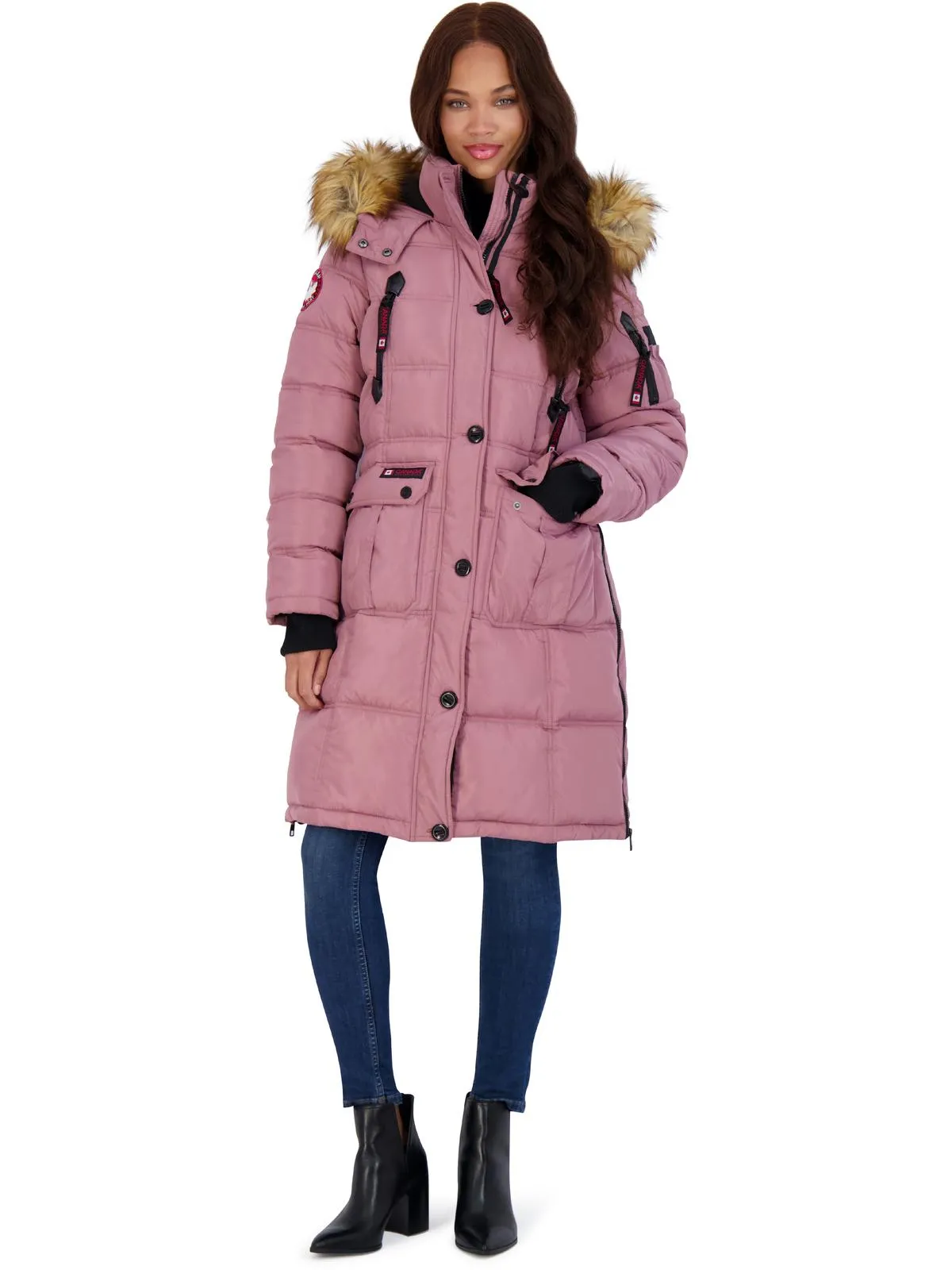 Womens Faux Fur Heavyweight Puffer Coat