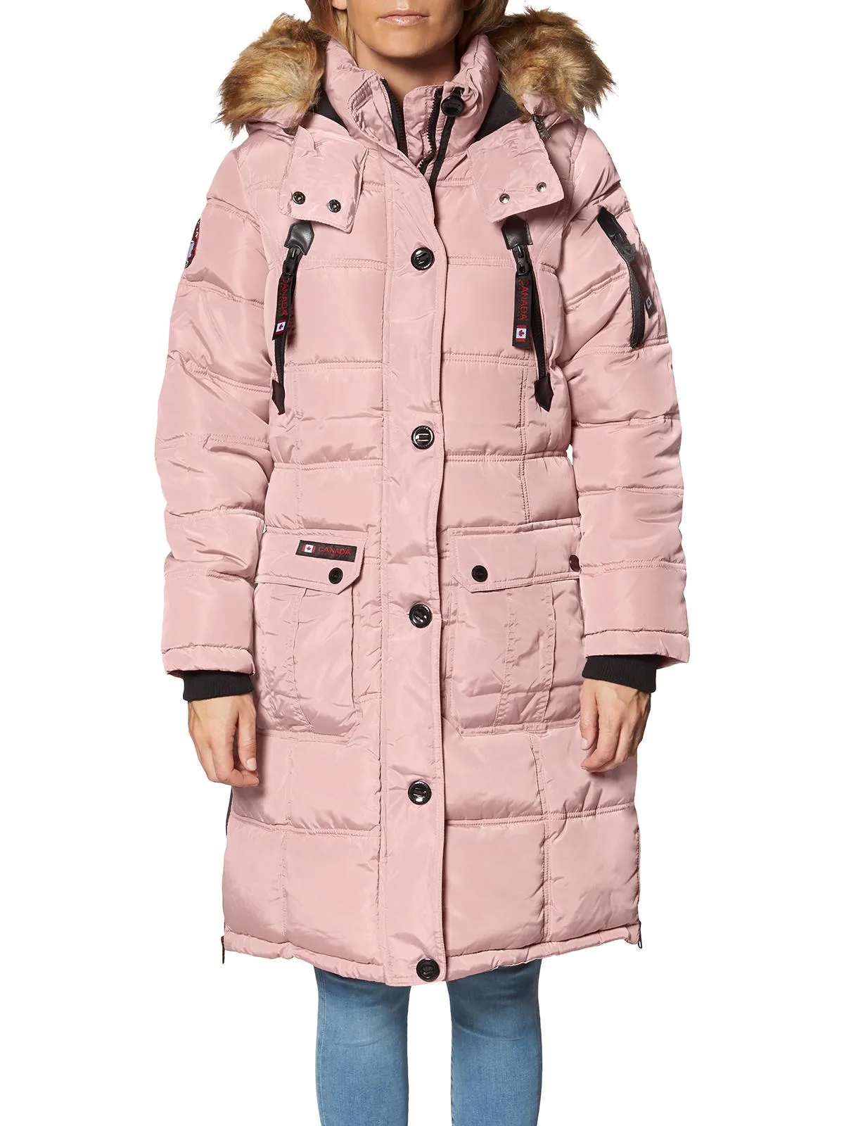 Womens Faux Fur Heavyweight Puffer Coat