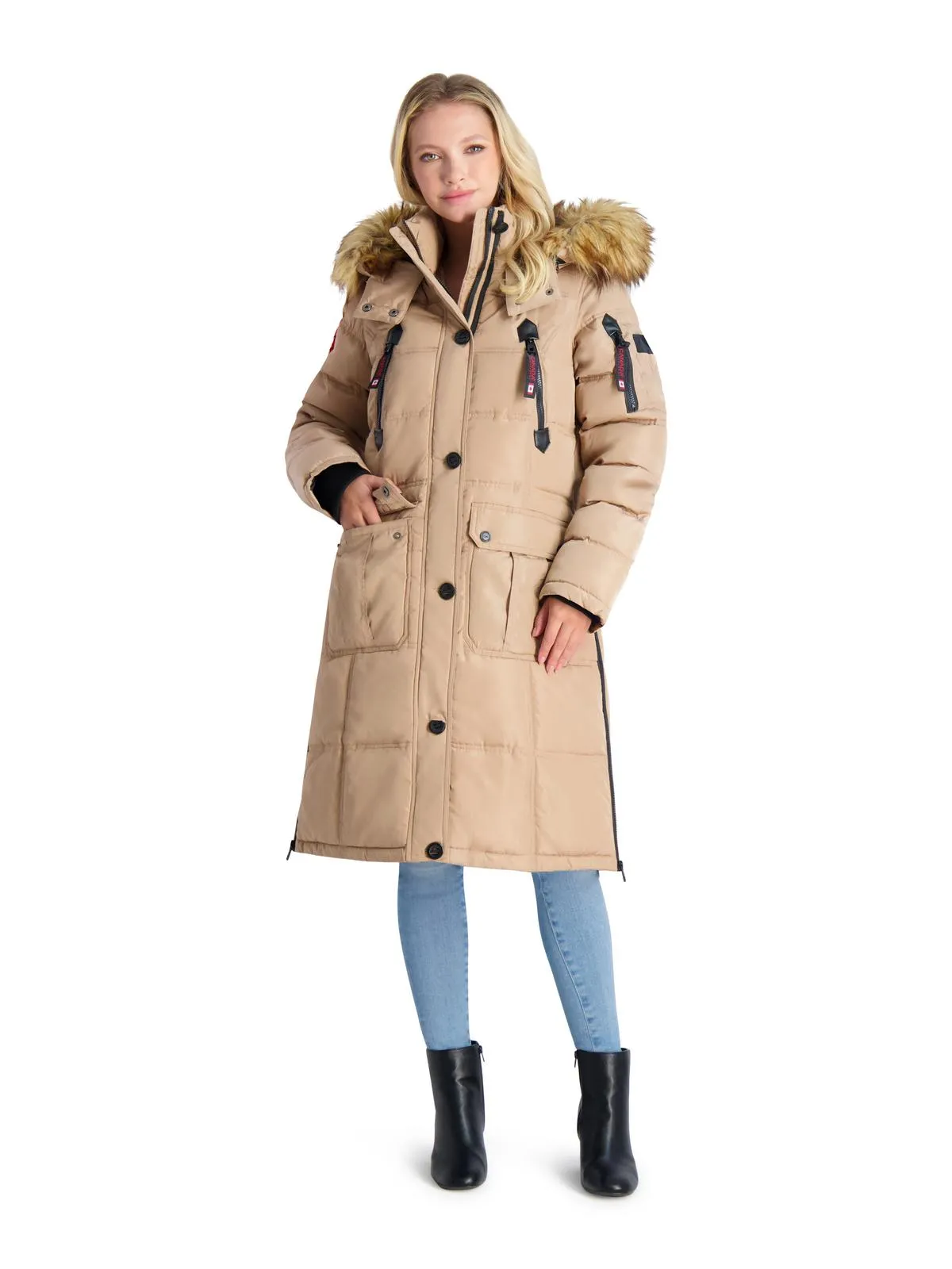 Womens Faux Fur Heavyweight Puffer Coat