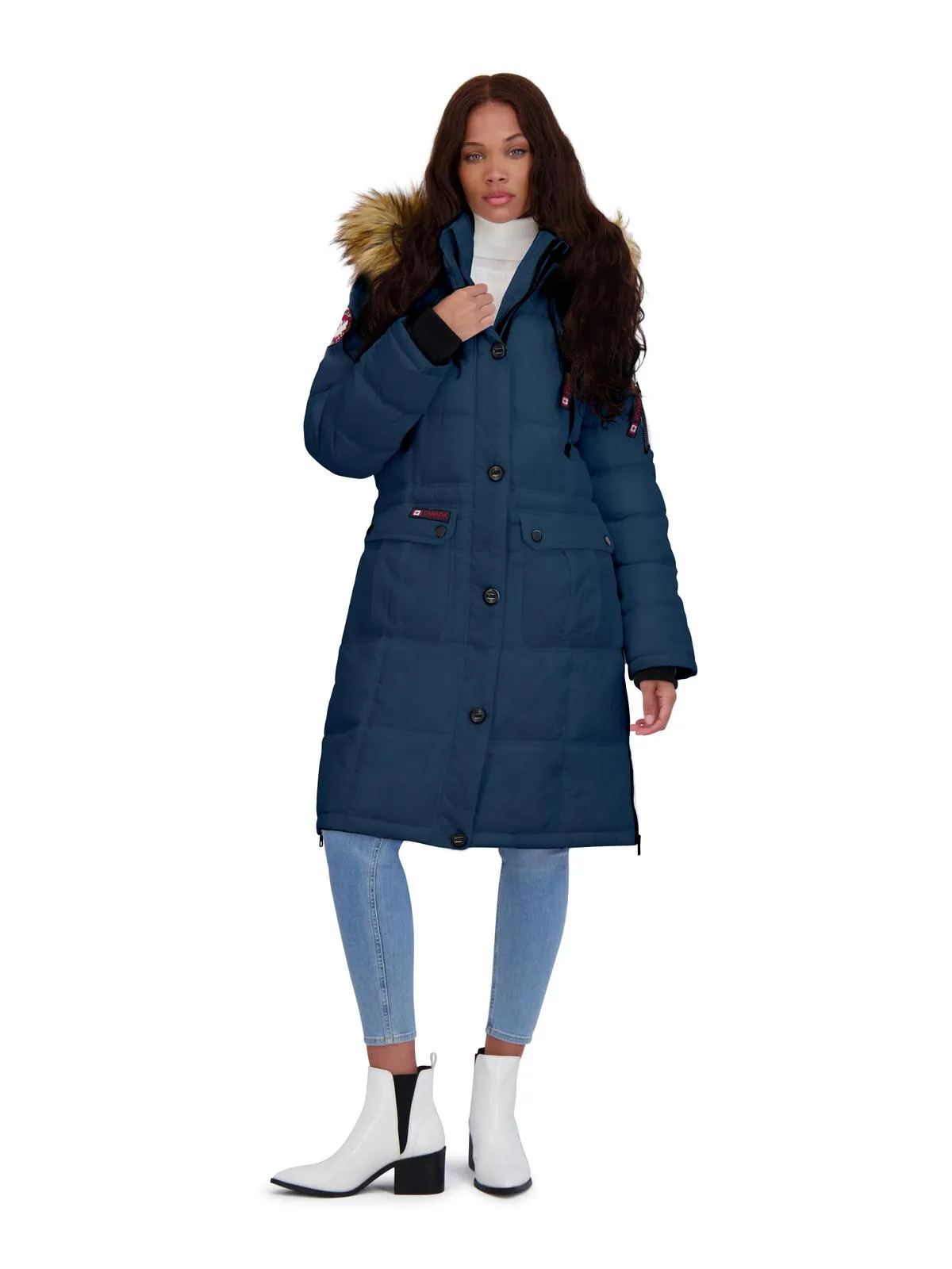 Womens Faux Fur Heavyweight Puffer Coat