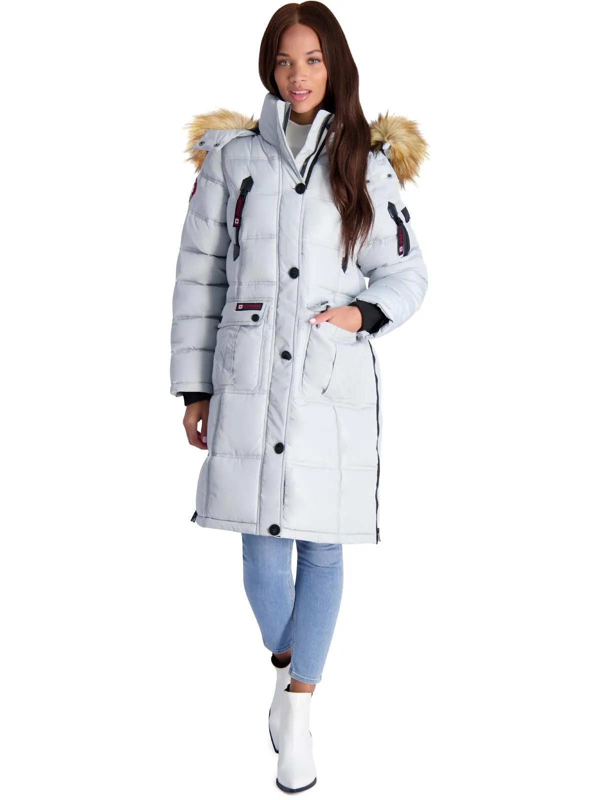 Womens Faux Fur Heavyweight Puffer Coat