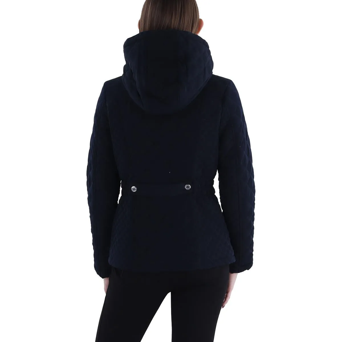 Womens Faux Fur Hooded Quilted Coat
