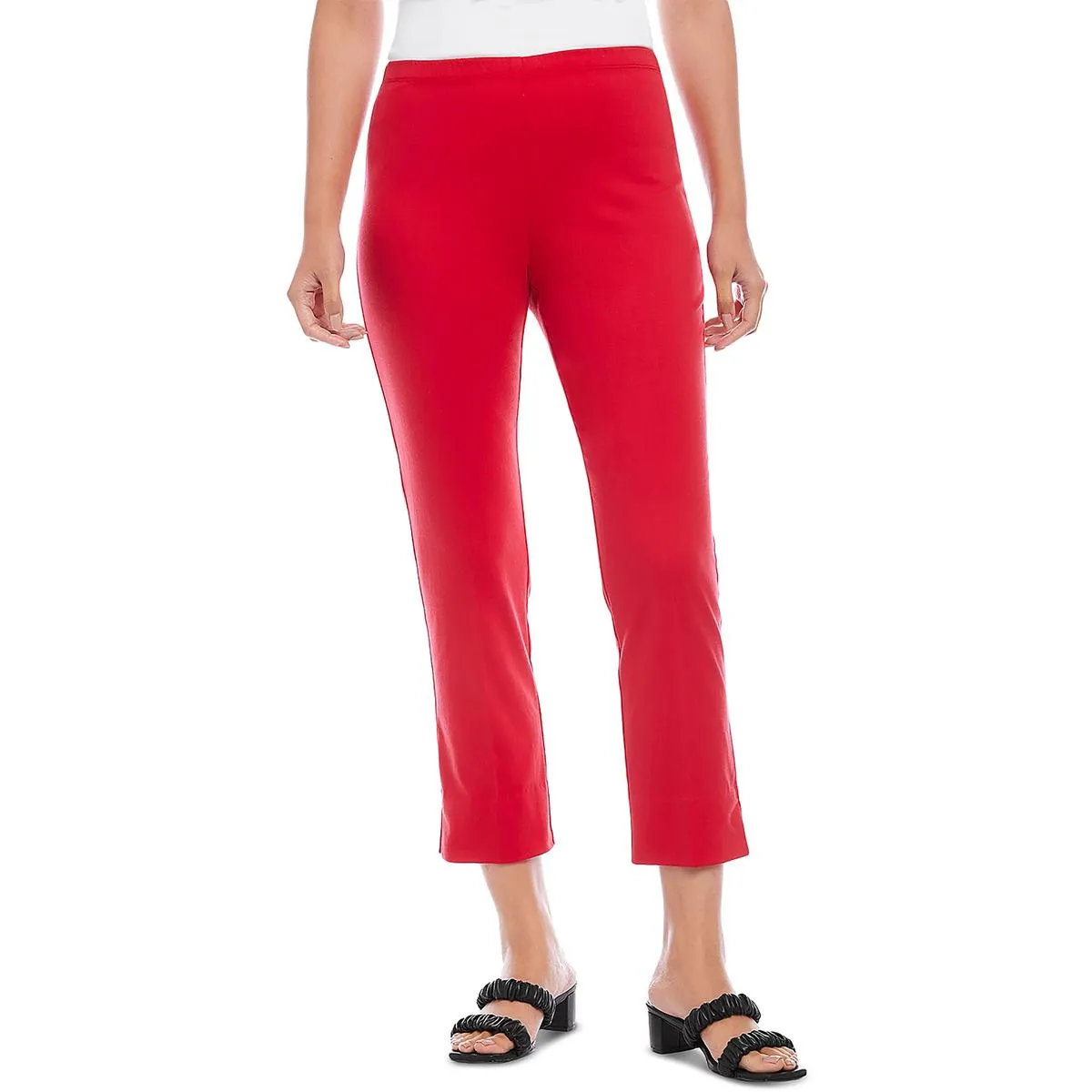Womens High Rise Split Hem Capri Pants