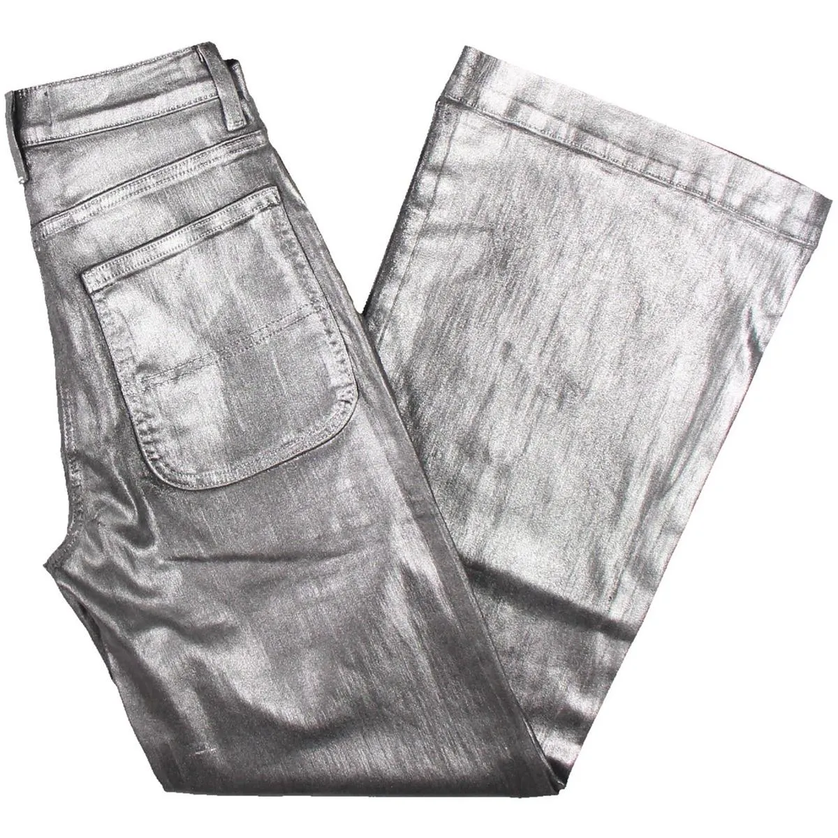 Womens Metallic Cropped Cropped Pants
