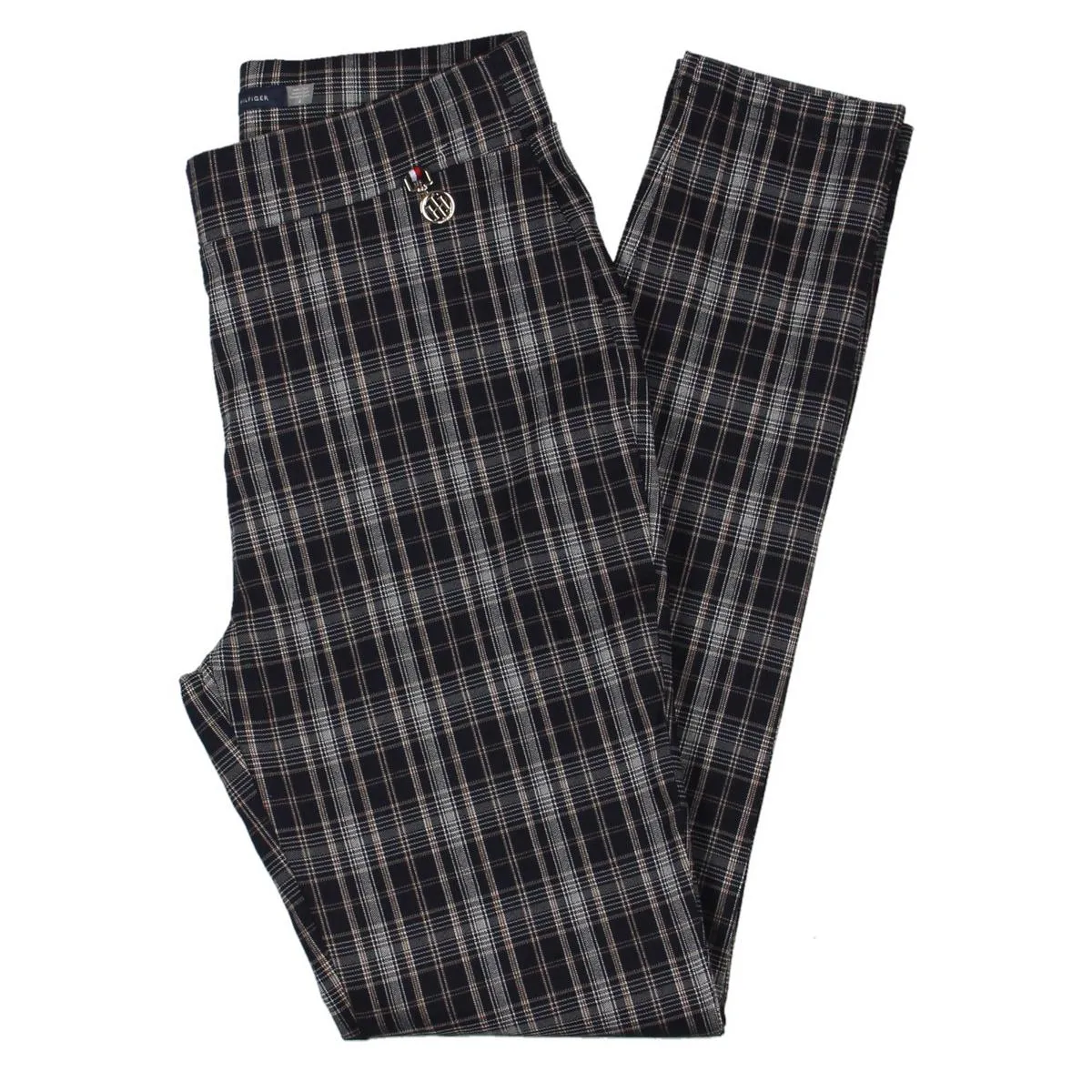 Womens Plaid Cropped Ankle Pants