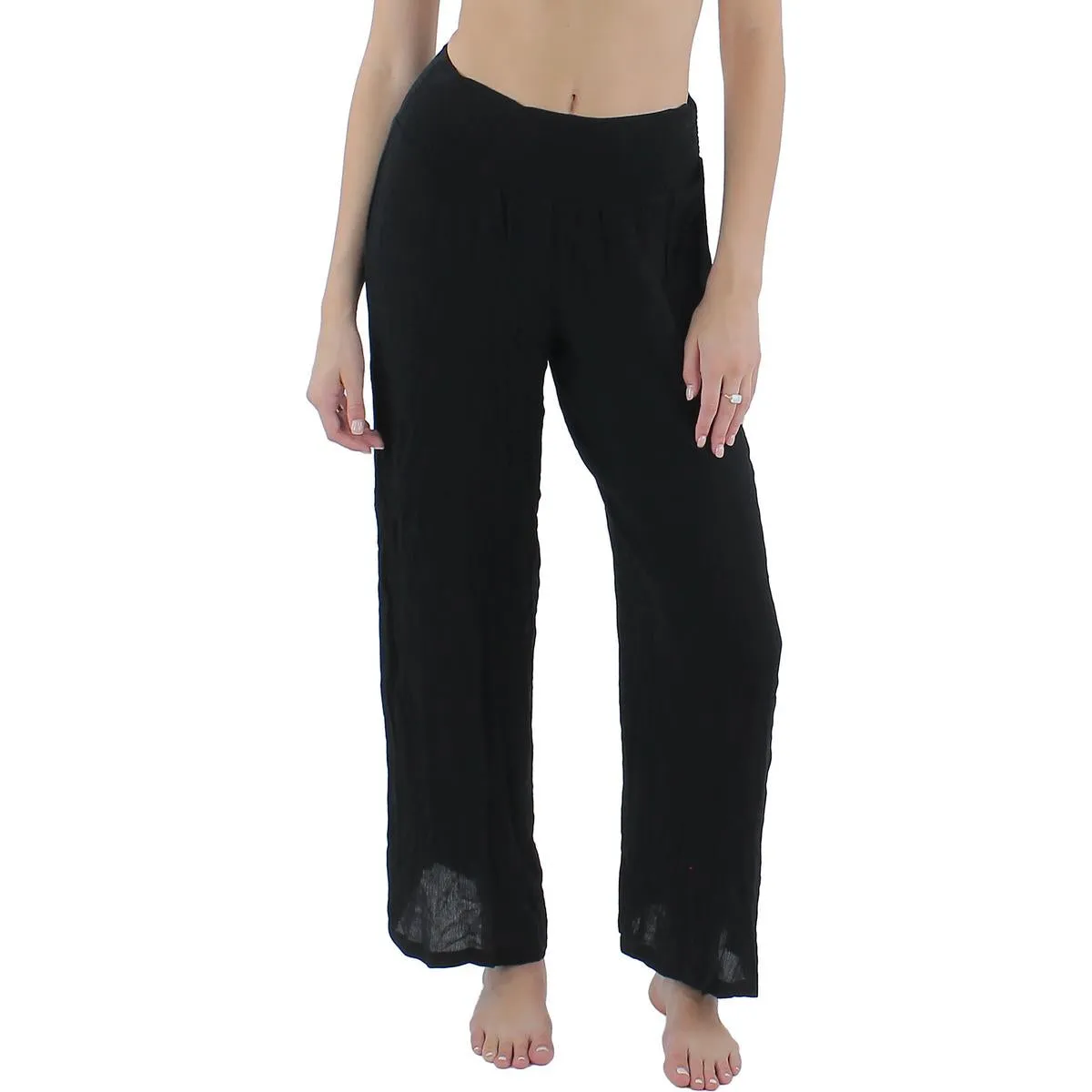 Womens Smocked Pants Cover-Up