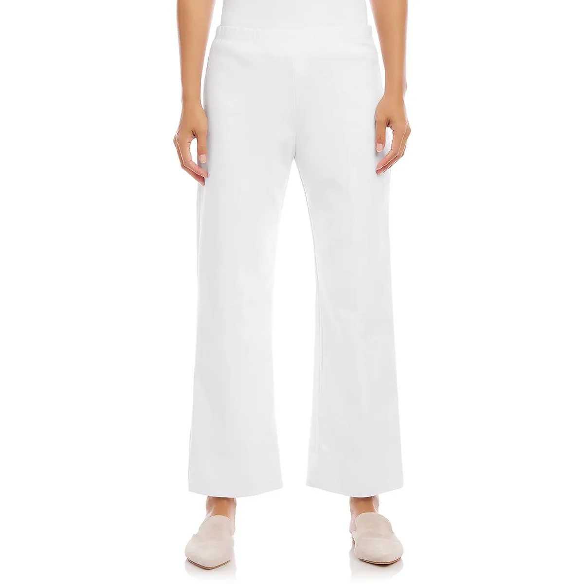 Womens Solid Side Zip Cropped Pants