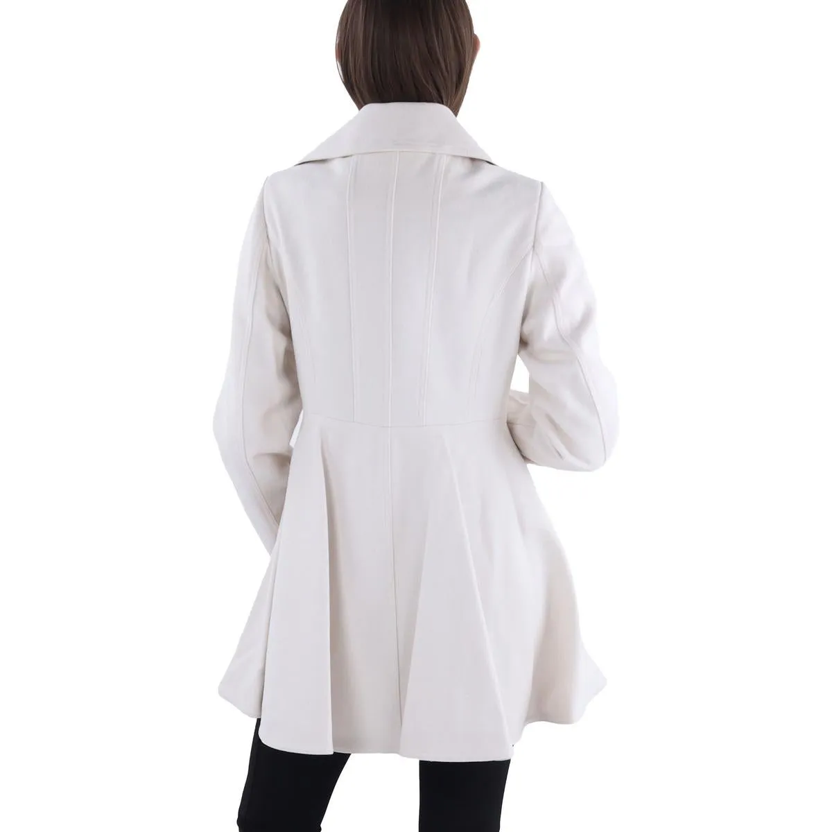 Womens Wool Blend Midi Pea Coat