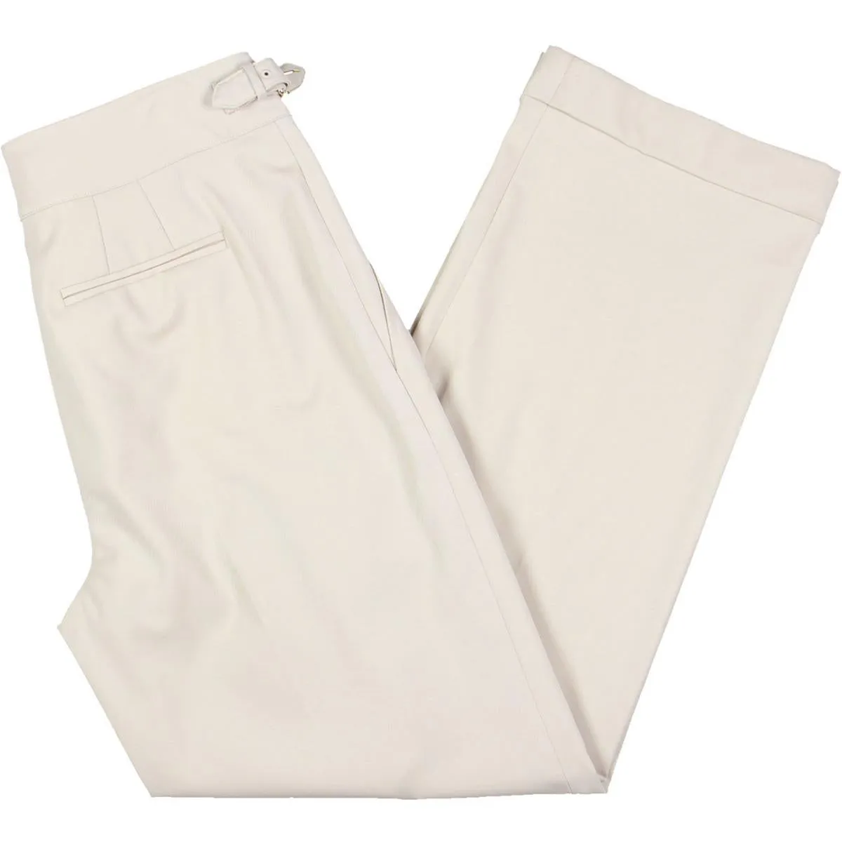 Womens Wool Blend Twill Straight Leg Pants